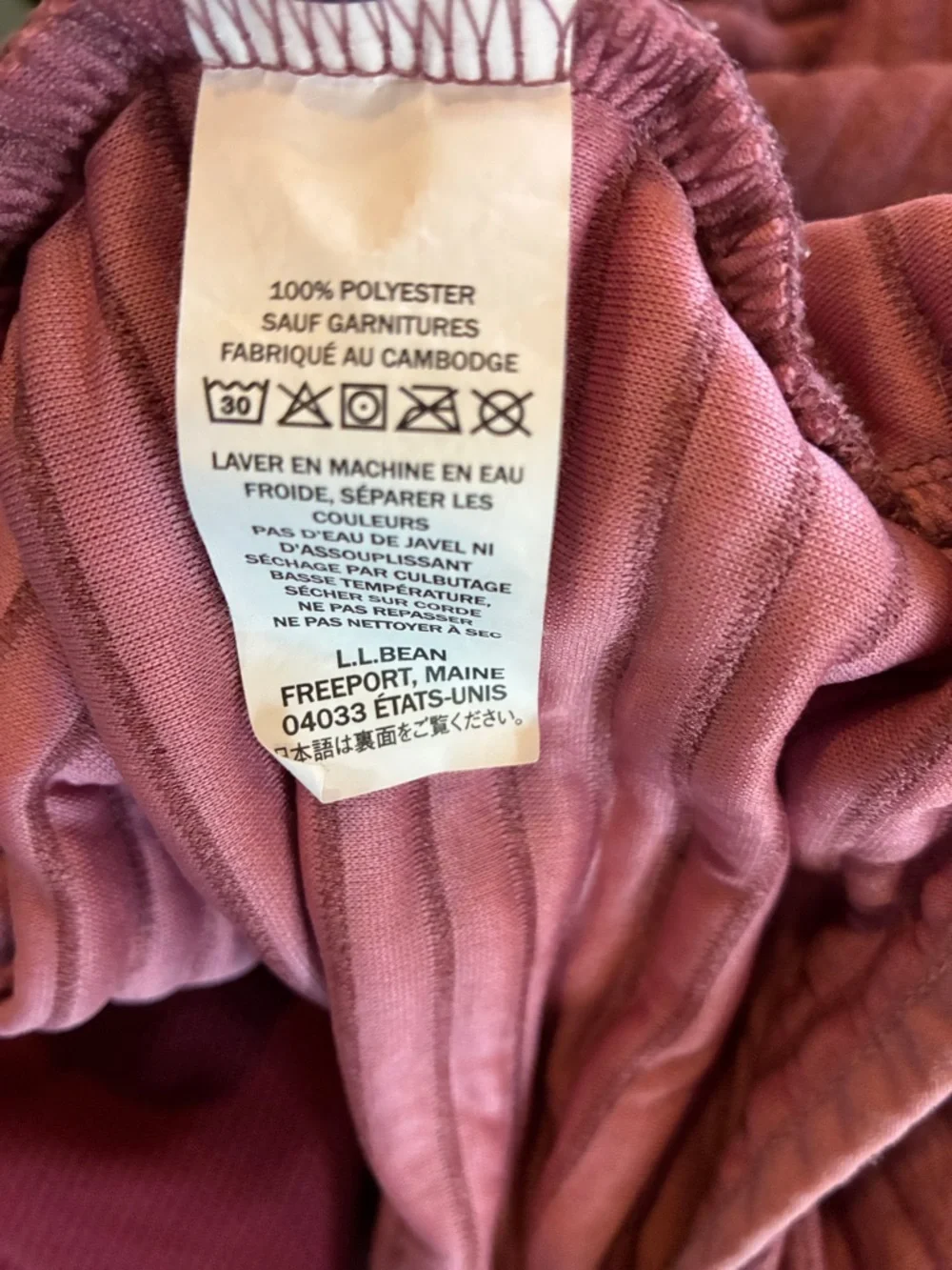 L.L. Bean Textured Pullover Snap Neck Fleece Rose Sweatshirt Women’s Size 2XL - Picture 5 of 5
